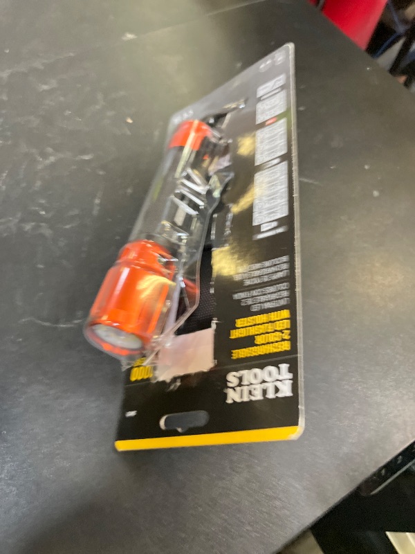 Photo 1 of Klein Tools 56413 Rechargeable 2-Color LED Flashlight, Holster, Spotlight, Floodlight, Red LED, 1000 Lumens, USB Cable, Camping, Hunting