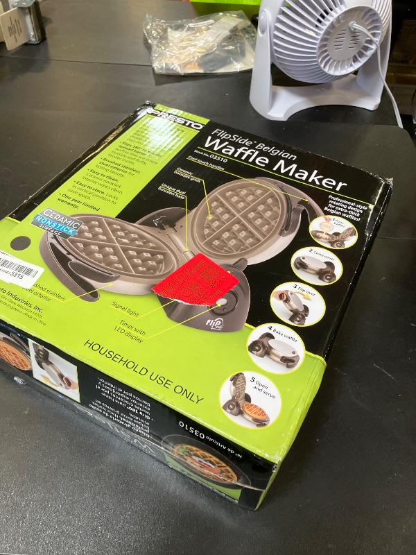 Photo 1 of Presto Ceramic Flipside Belgian Waffle Maker, 7 inches (Pack of 1), BlackGray