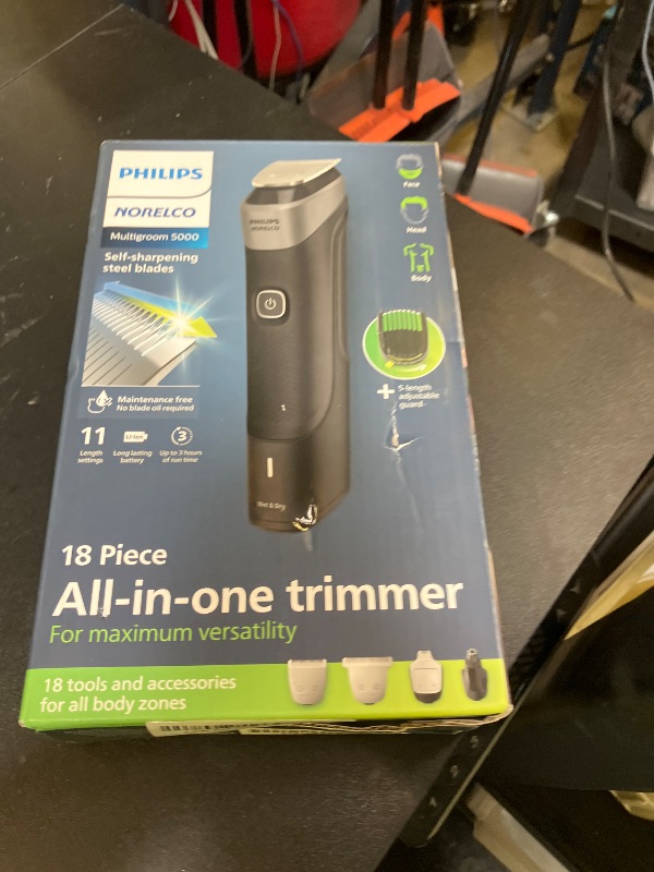 Photo 1 of Philips Norelco Multigroom Series 5000 18 Piece, Beard Face, Hair, Body and Intimate Hair Trimmer for Men - NO BLADE OIL MG5910/49