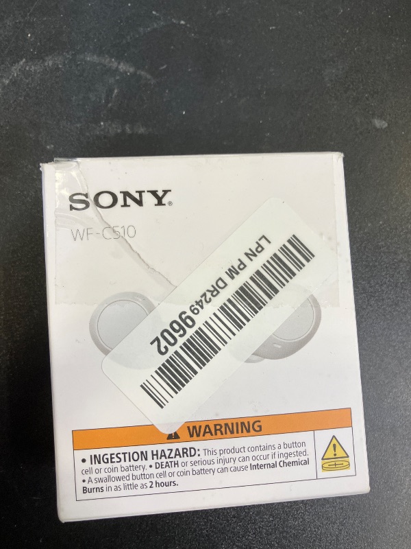 Photo 1 of Sony WF-C510 Truly Wireless in-Ear Bluetooth Earbud Headphones with up to 22-Hour Battery, Multipoint-Connection, Mic and IPX4 Water Resistance, White- New