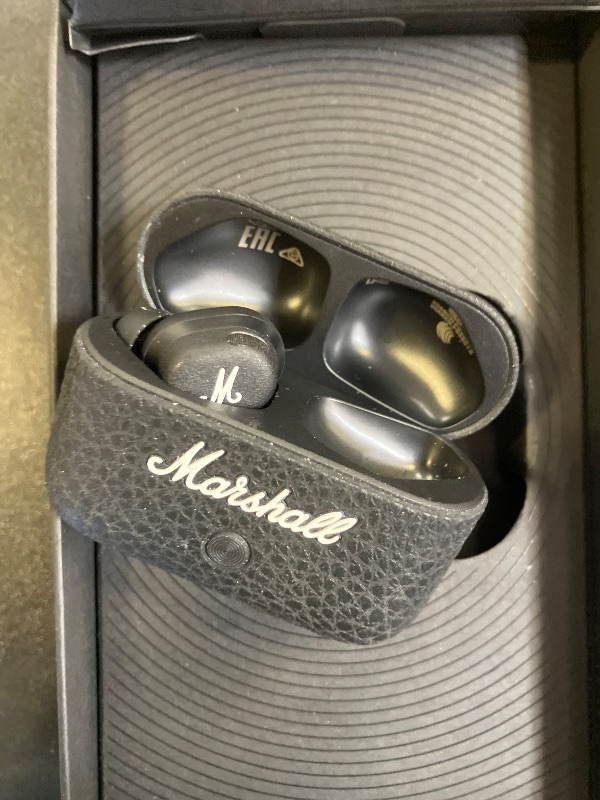 Photo 1 of Marshall Motif II True Wireless Active Noise-Canceling Earbuds Headphones, Black (missing one earbud)