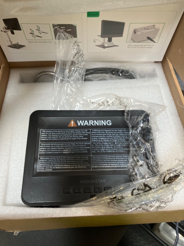 Photo 1 of Andonstar AD246S-M HDMI Digital Microscope 2000x for Adults, 3 Lens 2160P UHD Video Record, 7 Inch LCD Soldering Microscope for Electronics Repair, Error Coins, Pro Boom Arm Stand, Windows Compatible