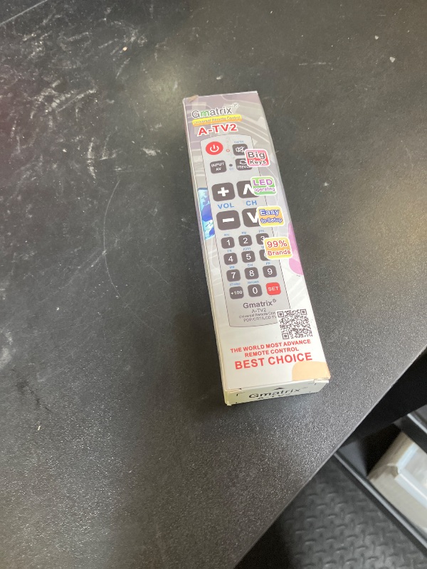 Photo 1 of LuckyStar Big Button Universal Remote Control A-TV2, Initial Setting for Lg, Vizio, Sharp, Zenith, Panasonic, Philips, RCA - Put Battery to Work, No Program Needed