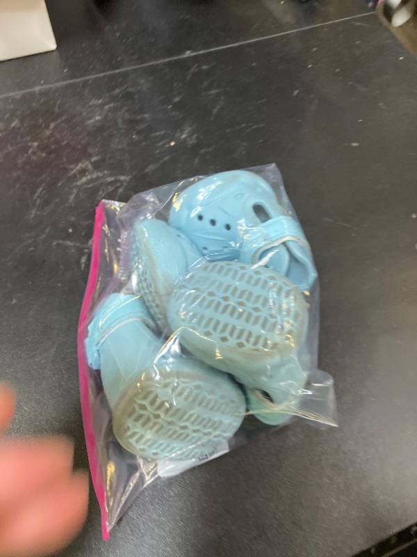 Photo 1 of DOGOYS Dog Shoes, Dog Sandals for Hot Pavement, Non-Slip Waterproof Dog Booties for Winter Snowy Day and Summer, Adjustable Straps Easy-Clean Beach Outdoor Pet Boots Rugged Sole-4Pcs Blue