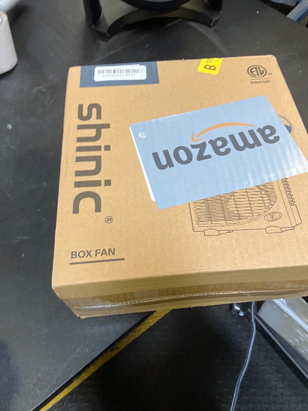 Photo 1 of shinic 10" Tabletop Box Fan for Bedroom, 2 Speeds, Quiet Table Fan with Strong Airflow, Energy Efficient Small Box Fan, Portable Kitchen Exhaust Fan for Bedroom Bathroom Office Dorm Workshop, White