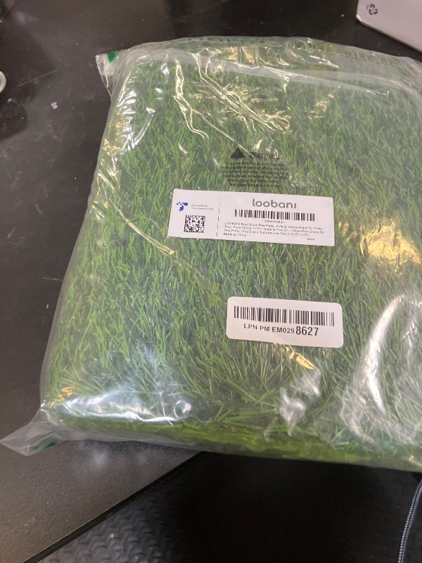 Photo 1 of LOOBANI Dog Grass Pee Pads, Artificial Dog Grass Pads for Potty Tray, Fake Grass for Dogs to Pee On, Outdoor Indoor Pee Grass for Dog Potty (18*23 inch)