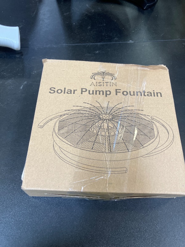 Photo 1 of AISITIN 4W Solar Fountain Pump Built-in 2200mAh Battery with 8 LED Lights Chargeable, 2025 Upgrade Glass Panel Solar Bird Bath Fountains for Garden, Bird Bath, Pool, Fish Tank and Aquarium