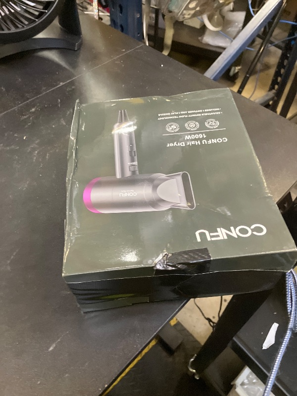 Photo 1 of CONFU Ionic Blow Dryer 1600W, Portable Lightweight Fast Drying Negative Ion Hairdryer Blowdryer, 3 Heat Settings & Infinity Speed, with Diffuser and Concentrator Nozzle for Home & Travel