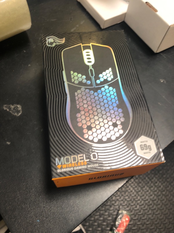 Photo 1 of Glorious Gaming Model O Wireless Gaming Mouse - Superlight, 69g Honeycomb Design, RGB, Ambidextrous, Lag Free 2.4GHz Wireless, Up to 71 Hours Battery - Matte White (RENEWED)