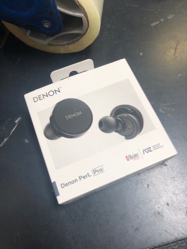 Photo 1 of Denon PerL Pro True Wireless Earbuds - Adaptive Active Noise Cancelling, Personalized Sound with Masimo Adaptive Acoustic Technology, Spatial Audio, Long-Lasting Battery, Wireless Charging, Black