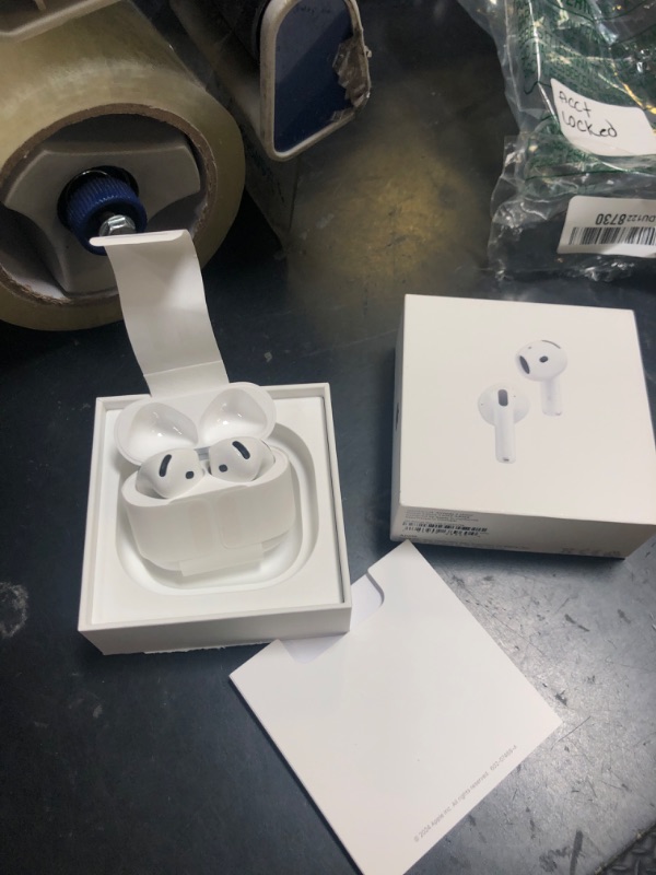 Photo 1 of Apple AirPods 4 Wireless Earbuds, Bluetooth Headphones, with Active Noise Cancellation, Adaptive Audio, Transparency Mode, Personalized Spatial Audio, USB-C Charging Case, Wireless Charging, H2 Chip