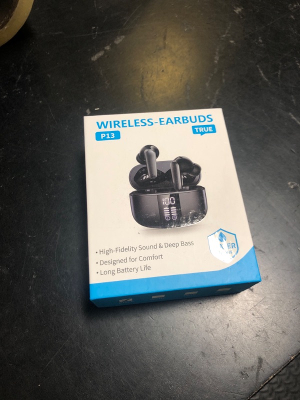 Photo 1 of Studio-Quality Wireless Ear Buds with Deep Bass & Enhanced Audio Clarity, Bluetooth 5.4, 10-Year Lifespan Earbuds, ENC Noise Cancelling Calls, Secure Fit Memory Foam Tips, IPX6 Waterproof (Black)