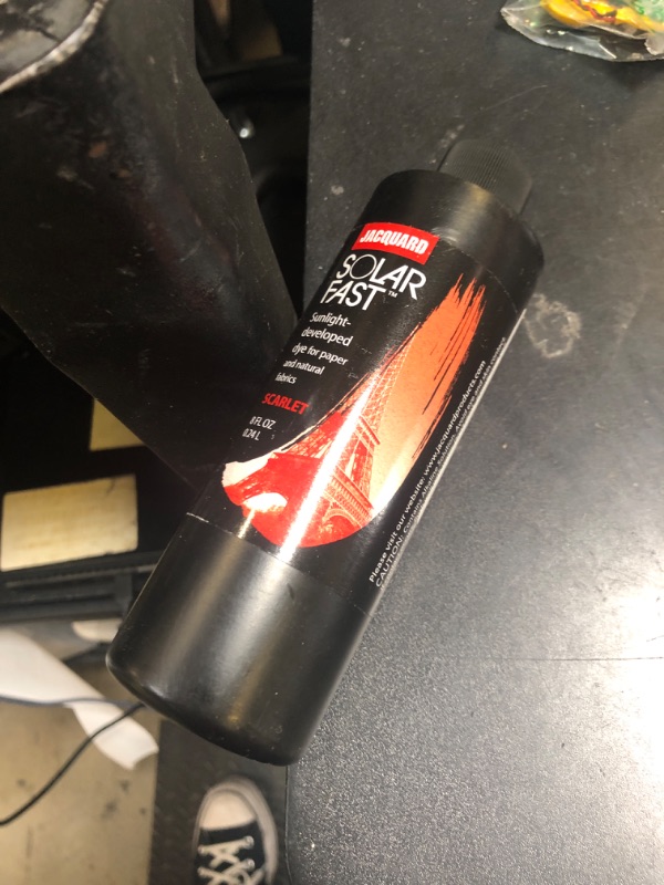 Photo 1 of Jacquard SolarFast Dye - 8oz - Scarlet - Create Remarkably Detailed Photographs, Photograms, and Shadow-Prints on Paper or Fabric - Made in USA