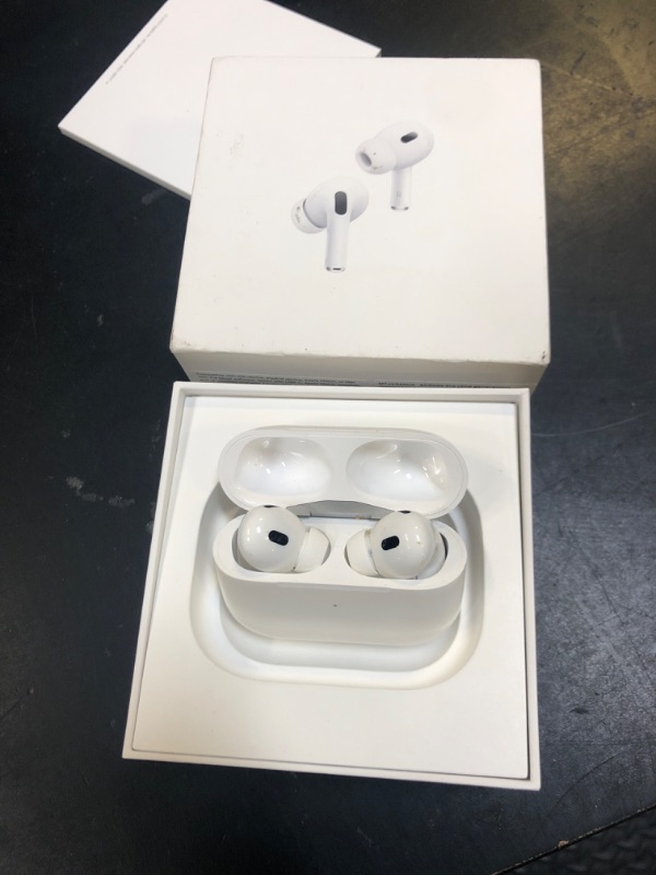 Photo 1 of Apple AirPods Pro (2nd Generation) Wireless Ear Buds with USB-C Charging, Up to 2X More Active Noise Cancelling Bluetooth Headphones, Transparency Mode, Adaptive Audio, Personalized Spatial Audio
