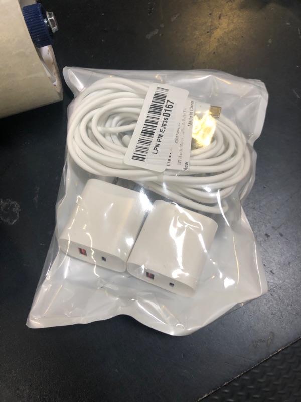 Photo 1 of 10FT iPhone 16e Fast Charger,2Pack 20W Dual Port USB C+A Power Adapter 10Foot Long USB C to C Fast Charging Cable Cord Quick Charging for iPhone 16e/16/16 Pro/15/15 Pro/Pro Max/Plus,iPad Pro/Air/Mini