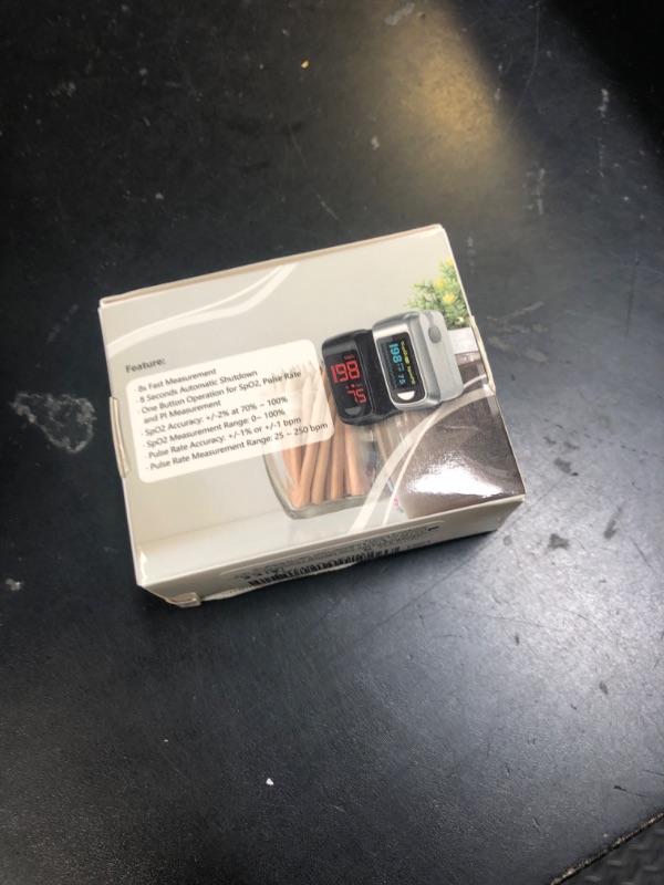 Photo 1 of Fingertip Pulse Oximeter Blood Oxygen Monitor Pulse Ox, Heart Rate and Fast Spo2 Reading Oxygen Meter with OLED Screen Included Batteries and Lanyard