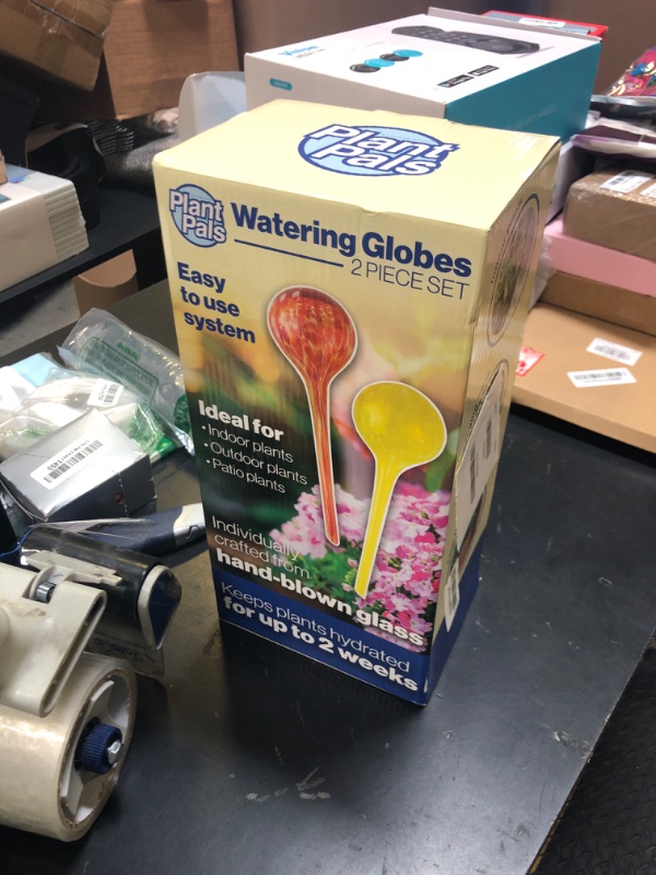 Photo 1 of Maxam Wyndham House, 2 Piece Watering Globe Set, Colorful Hand-Blown Glass Plant Watering System