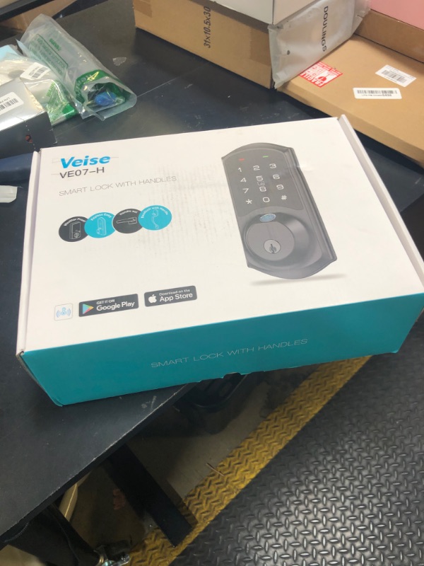 Photo 1 of Veise VE07-H Fingerprint Smart Locks for Front Door with Handle Set, App Control, Keyless Entry Keypad Deadbolt, Digital Electronic Touchscreen, Easy Install, Auto Lock, Satin Nickel