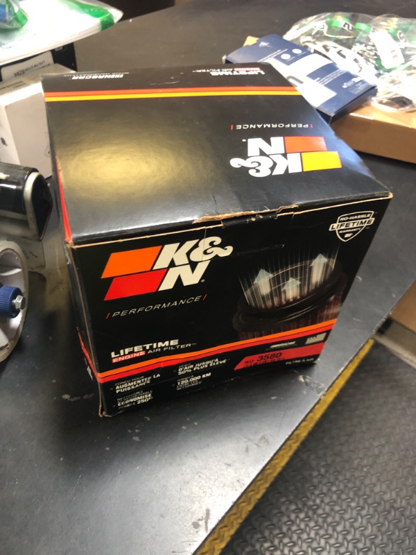 Photo 1 of K&N High-Flow Original Lifetime Universal Clamp-On Air Filter: High Performance, Premium, Washable: Flange Diameter: 3 In, Filter Height: 5 In, Flange Length: 1.75 In, Shape: Round Tapered, RU-3580