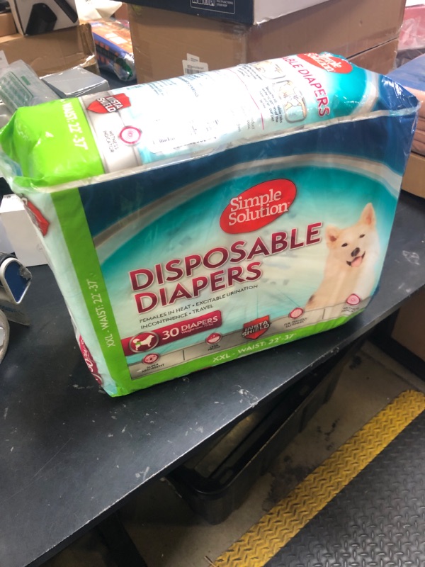 Photo 1 of Simple Solution Dog Diapers Female, Dog Diapers, Potty Training, Super Absorbent, Breathable, Wetness Indicator for Urination, 22-37 Inch Waist, (XXL, 30ct)