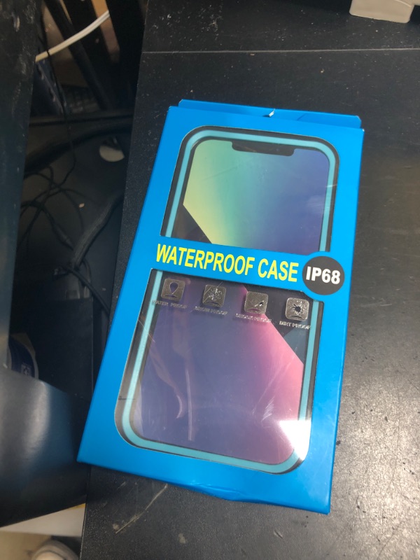 Photo 1 of Temdan for iPhone 14 Pro Max Case Waterproof,Built-in 9H Tempered Glass Screen Protector [IP68 Underwater][14FT Military Dropproof][Dustproof][Real 360]Full Body Shockproof Protective Case-Blue-Clear