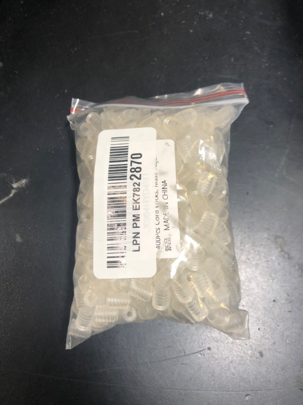 Photo 1 of 400Pcs Cord Locks, Cord Locks for Masks, Mask Adjuster Elastic Cord Stopper, Adjustment Buckle Silicone Anti-Slip Face Cover Transparent Ear Band Rope Connectors