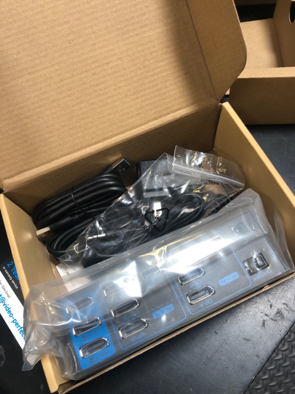 Photo 1 of 4K@120Hz Displayport KVM Switch 3 Monitors 2 Computers 8K@60Hz DP KVM Switches Triple Monitor Dual Port for 2 PC/Laptops Share 4 USB 3.0 Ports Support Extended & Duplicate Display Mode