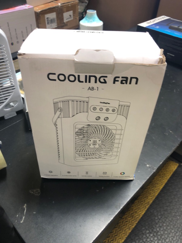 Photo 1 of Portable Air Conditioners,4-in-1 Evaporative Air Cooler with 3 Speeds, 3 Modes & 7 LED Light Cooling Fan with Remote, 2-8H Timer, 1200ML Personal Mini Air Conditioner for Bedroom and Office