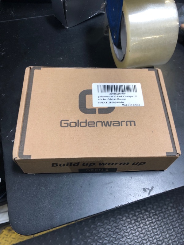Photo 1 of goldenwarm 10 Pack Champagne Bronze Cabinet Pulls Gold Cabinet Handles 5 Inch Champagne Drawer Pulls Brushed Bronze Drawer Handles Kitchen Dresser Hardware T Bar Square Hardware for Dresser Bedroom