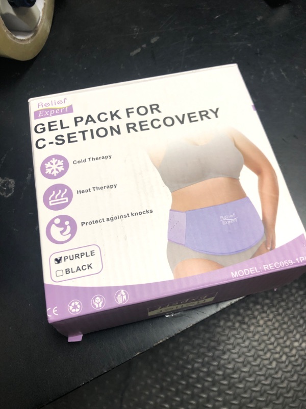 Photo 1 of C-Section Gel Ice Pack for Post-Op Recovery – Belly Binder for C-Section, Hot & Cold Therapy for Postpartum Support, Soft Gel Ice Wrap for Incision Protection, Reduces Swelling and Discomfort, Purple