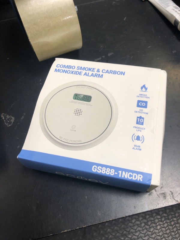 Photo 1 of And Carbon Monoxide Detector Combo 10 Year Battery, Dual Sensor Smoke Alarm Carbon Monoxide Detector with LCD Display for Home, 1 Pack