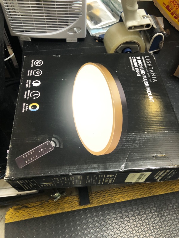 Photo 1 of Lightania 11 Inch Flush Mount Ceiling Light with Remote Control & Night Light, 5CCT Dimmable Ceiling Light Fixture, 20W 2000LM 2700K-6500K Adjustable LED Ceiling Lights for Bedroom Kitchen Living Room