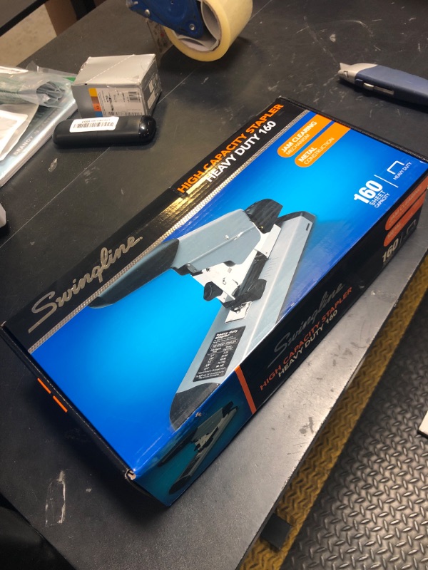 Photo 1 of Swingline Heavy Duty Stapler, 160 Sheet Capacity, Jam Free, Metal, Black and Gray (39005)