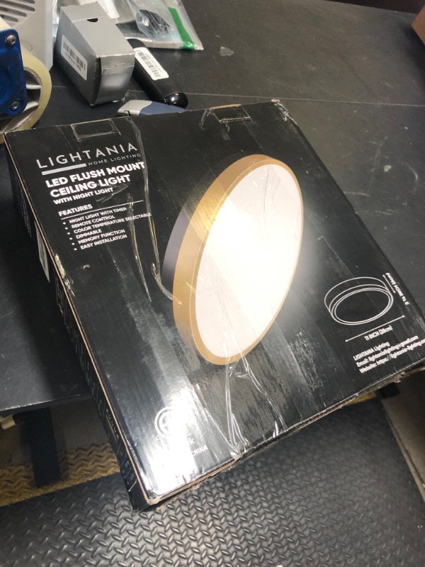 Photo 1 of Lightania 11 Inch Flush Mount Ceiling Light with Remote Control & Night Light, 5CCT Dimmable Ceiling Light Fixture, 20W 2000LM 2700K-6500K Adjustable LED Ceiling Lights for Bedroom Kitchen Living Room