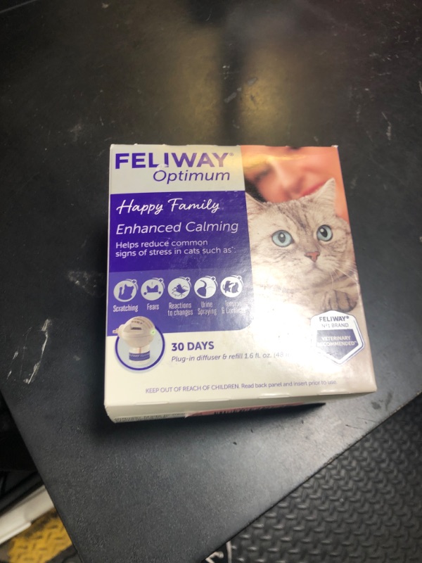 Photo 1 of FELIWAY® Optimum 30 Day Cat Calming Plug In Pheromone Diffuser Starter Kit, 48ml - Helps Reduce Common Signs of Stress in Cats & Kittens, Enhanced Calming