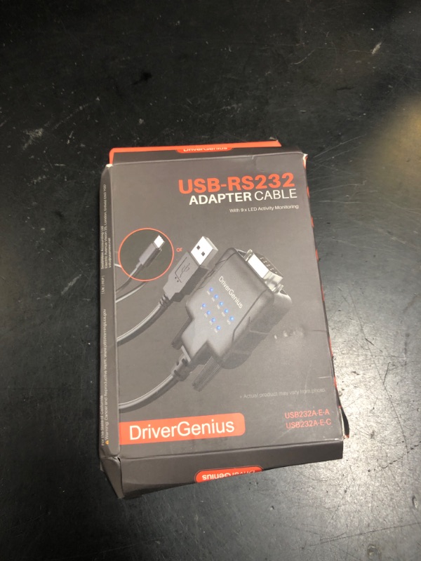 Photo 1 of DriverGenius USB to Serial RS232 DB9 Adapter Cable with 9 x LED Indicators - Prolific PL2303 - Compatible with Windows 11, macOS Sequoia 15.1.1, Linux (USB232A-E-A, 3ft/1m)