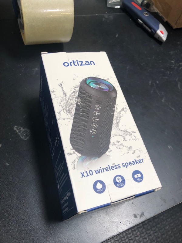 Photo 1 of Ortizan Portable Bluetooth Speaker: IPX7 Waterproof, 24W Loud Sound, Deep Bass, Bluetooth 5.3, LED Lights, Wireless Stereo Pairing, 30H Playtime, for Home/Outdoor/Party/Beach, Birthday Gift (Blue)