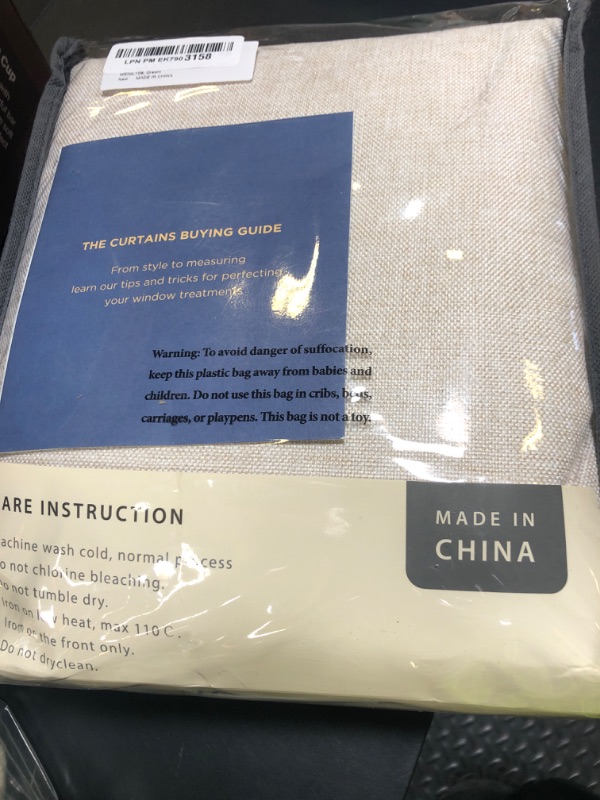 Photo 1 of 100% Blackout Shield Linen Blackout Curtains for Bedroom 108 Inches Long, Back Tab/Rod Pocket Living Room Drapes, Thermal Insulated Blackout Curtains 2 Panels Set, 50" W x 108" L,Cream
