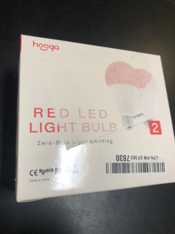 Photo 1 of Hooga Sleep Bulb, Blue Light Blocking Red Night Light, 625nm for Healthy Sleep, Baby Nursery, 7W LED (45W Replacement) 2-Pack