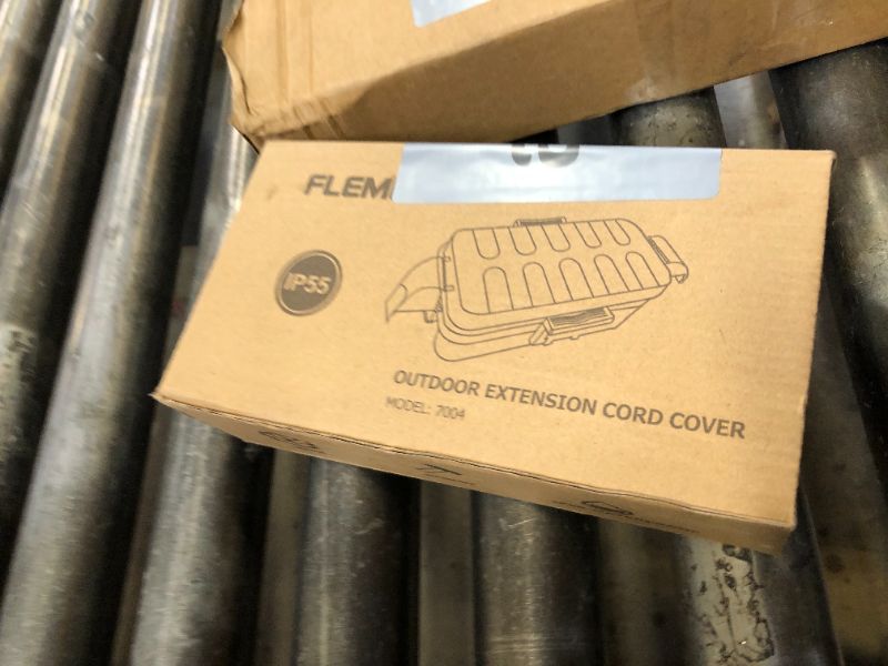 Photo 1 of Flemoon Outdoor Electrical Box Waterproof w/Detachable Shield Covers, IP55 Waterproof Extension Cord Cover for Plug, Outlet, Halloween, Christmas String Lights, Weatherproof Connection Box, Black