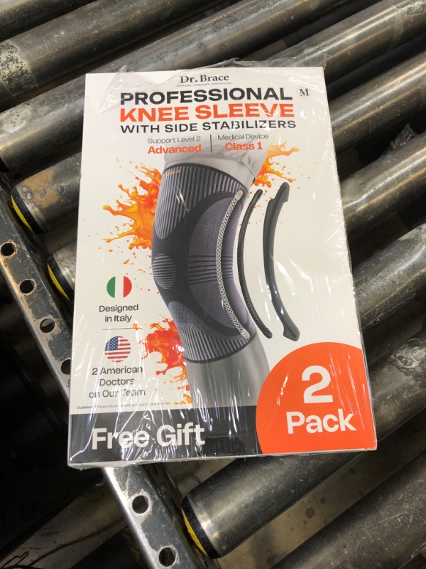 Photo 1 of DR. BRACE ELITE Knee Brace with Size Stabilizer (2 Pack) Knee Brace for Women & Men, Workout, Sports, Daily Knee Compression Sleeve for Maximum Knee Pain Support & Fast Recovery (Pluto, Medium)
