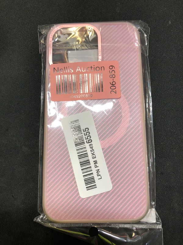 Photo 1 of ZONRW for iPhone 15 Pro Max Case Magnetic,Soft Cute Luxury Leopard Cheetah Pattern Plating Glitter Bling Phone Case Compatible with MagSafe Clear Shockproof Back Cover for Women Girl 6.7"-Pink