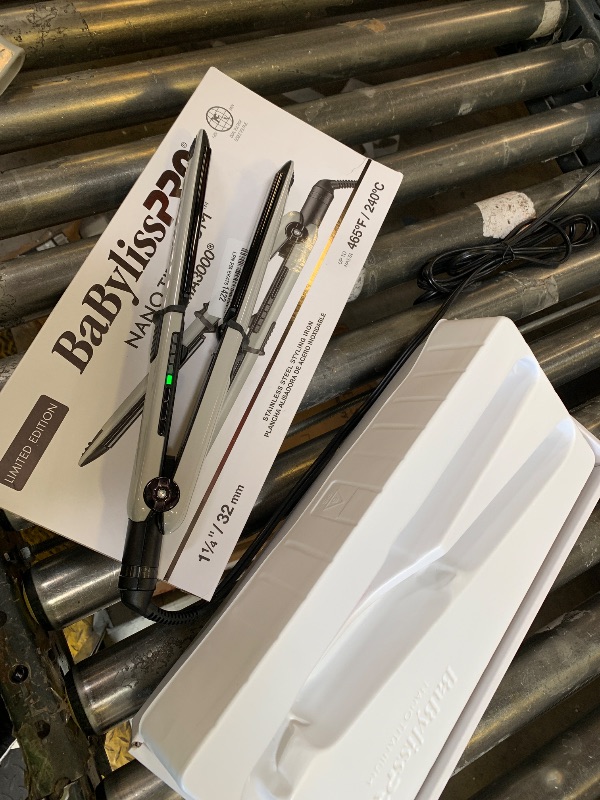 Photo 1 of BaBylissPRO Nano Titanium Limited Edition 1 1/4 Inch Prima3000 Stainless Steel Styling Iron (Mist Collection)