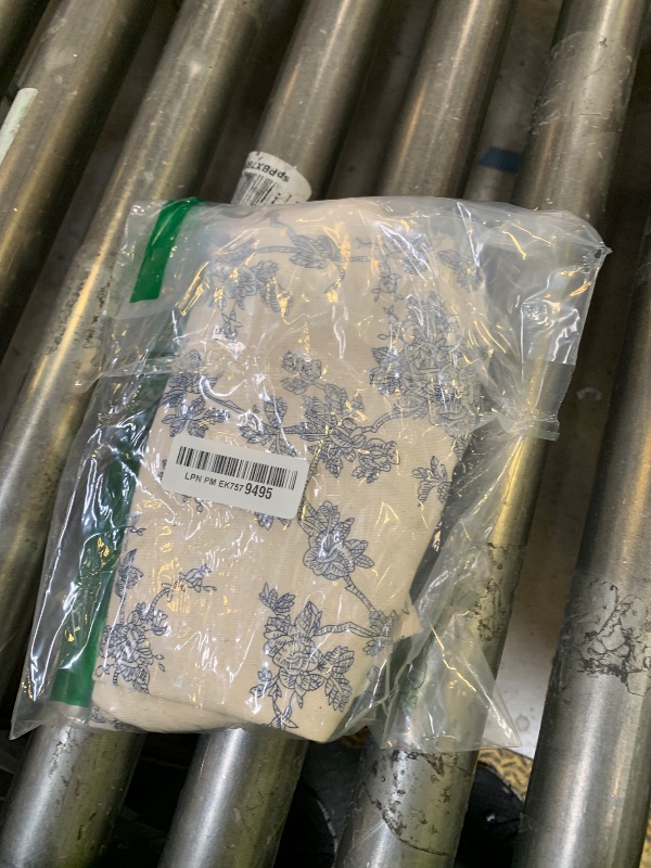 Photo 1 of Pastoral Square Tablecloth - 40 x 40 Inch - Beige Linen Table Cloth - Washable Table Cover with Dust-Proof Wrinkle Resistant for Restaurant, Picnic, Indoor and Outdoor Dining, Floral (Dark Blue)