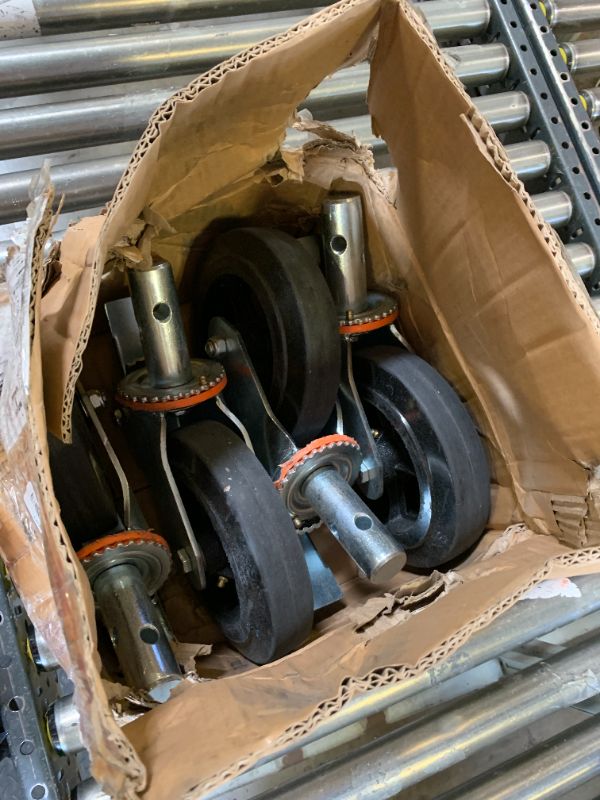 Photo 1 of BestEquip 4 Pack Scaffolding Caster Wheels 8 x 2 Inch with Dual Locking Rubber Swivel Caster 360 Degrees Heavy Duty Casters 1100LBS Capacity per Wheel