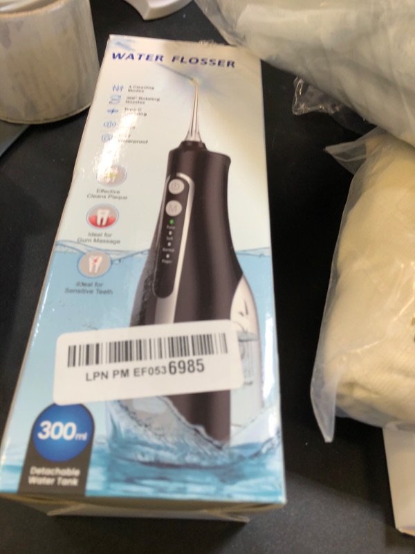 Photo 1 of Water Dental Flosser Teeth Pick - 4 Modes Cordless Oral Irrigator - 300ML Portable and Rechargeable IPX7 Waterproof - Water Dental Piks for Cleaning for Home Travel - Oral Dental Care Fsa Hsa