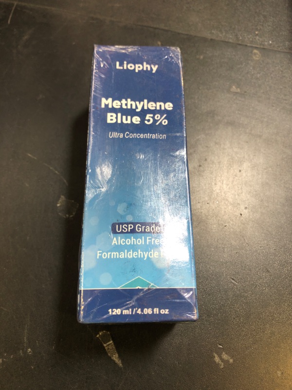 Photo 1 of Methylene Blue Pharmaceutical Grade 5%, USP Grade Dietary Supplement for Human Heavy Metals Tested, No Formaldehyde, 4.06 fl oz