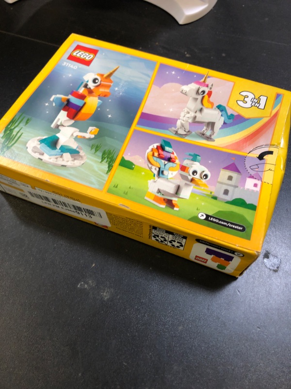 Photo 1 of LEGO Creator 3 in 1 Magical Unicorn Toy, Transforms from Unicorn to Seahorse to Peacock, Rainbow Animal Figures, Unicorn Gift for Grandchildren, Girls and Boys, Buildable Toys, 31140