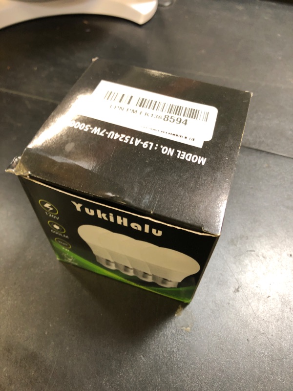 Photo 1 of YukiHalu A15 LED Light Bulbs, 60W Equivalent, E26 Base, 2700K/3000K/5000k White, 7W 600 Lumens 120V, UL Listed, Ceiling Fan Light Bulbs, Appliance Bulb, Not Dimmable, Pack of 4 (5000K Daylight White)