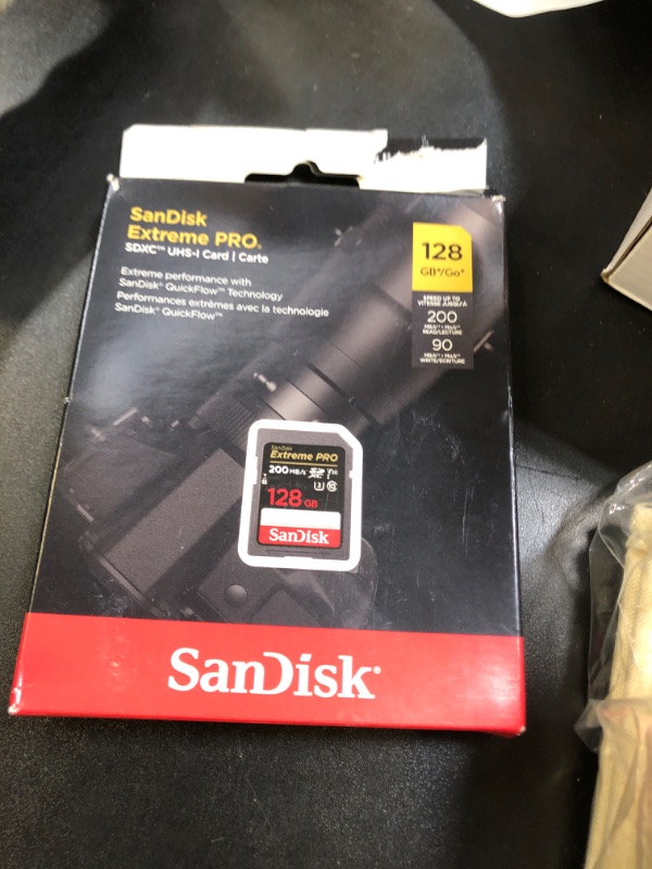Photo 1 of SanDisk 128GB Extreme PRO SDXC UHS-I Memory Card - C10, U3, V30, 4K UHD, SD Card - SDSDXXD-128G-GN4IN
